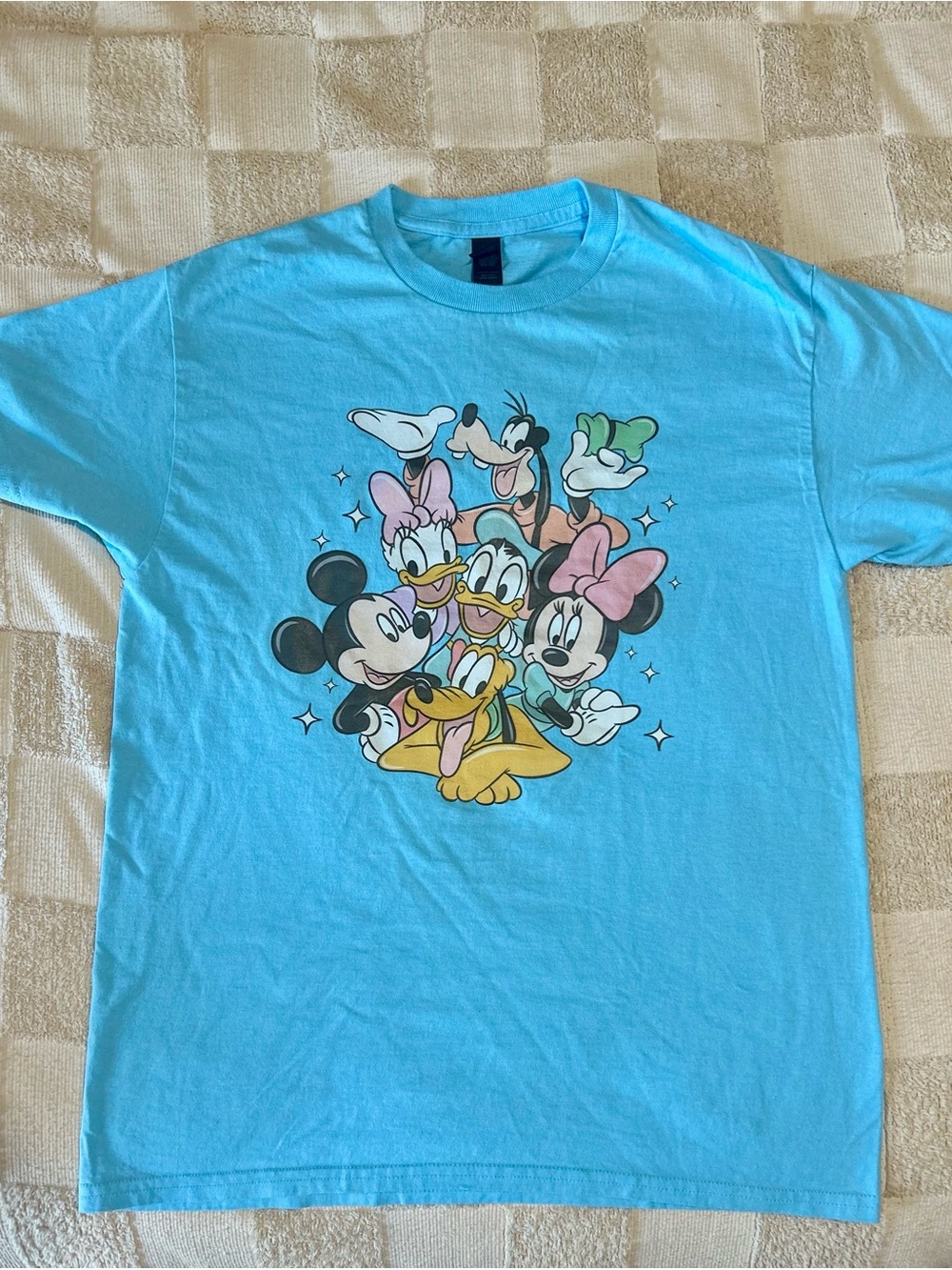 Gildan Light Blue Disney Character Tee with Classic Cast Graphic